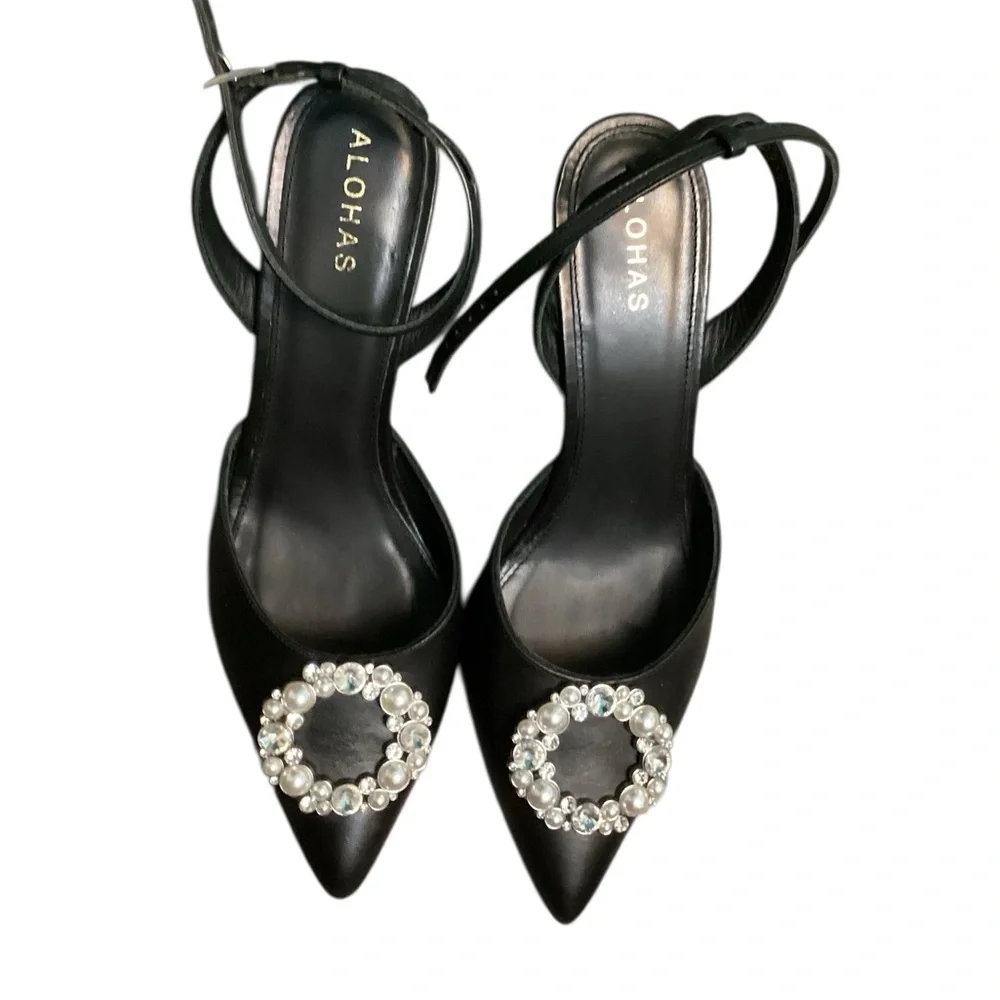 CINDERELLA CRYSTAL PUMPS - CRYSTAL BLACK - Picture 2 of 7